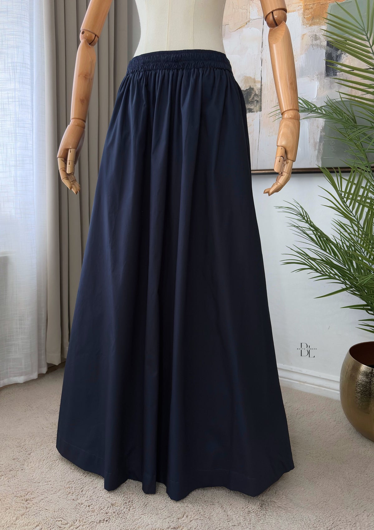 Premium Cotton Poplin Maxi Skirt | Oversized Fit, Full Lining and Side Pockets