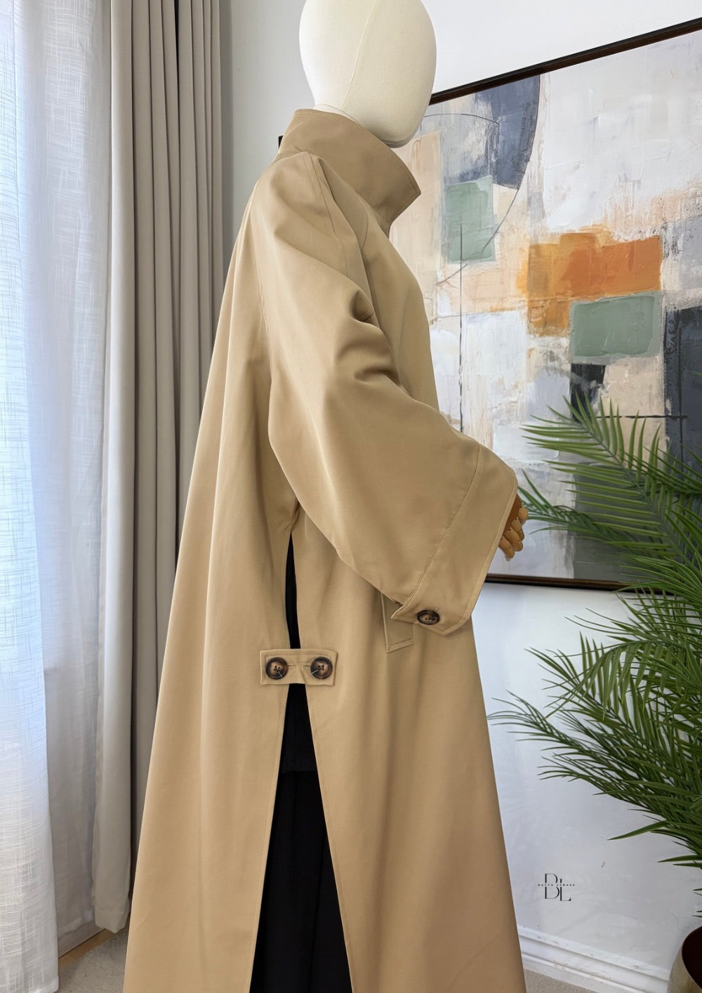 Premium Longline Trench Cape – Elegant Modest Autumn Outerwear