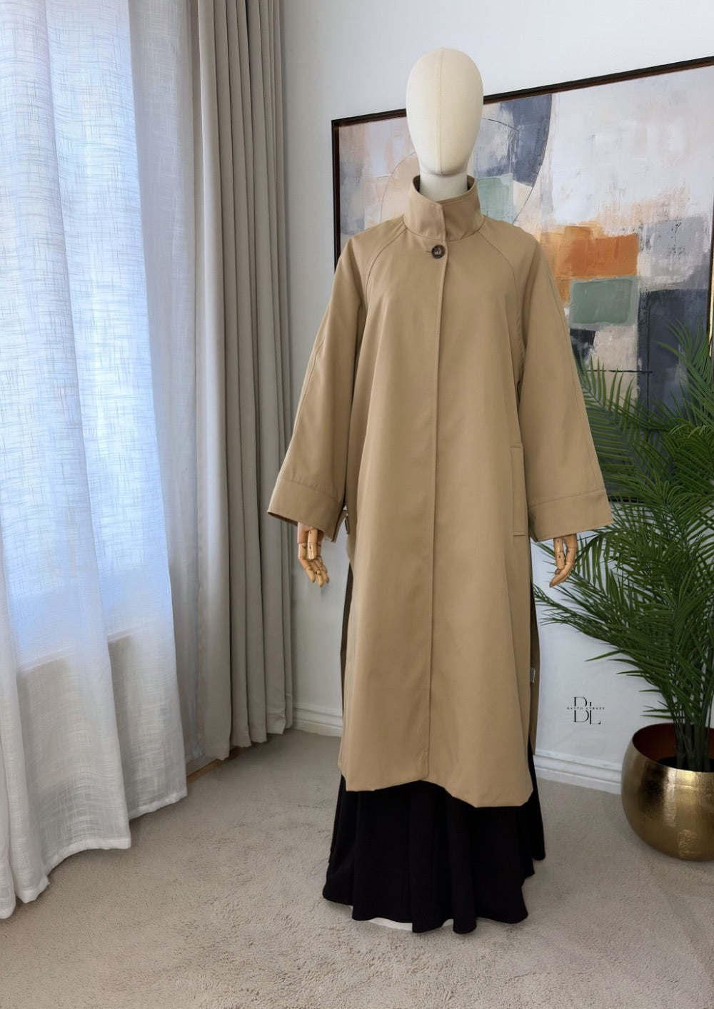 Premium Longline Trench Cape – Elegant Modest Autumn Outerwear