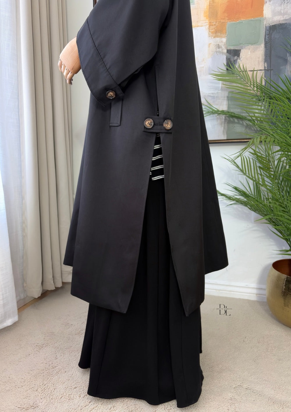 Premium Longline Trench Cape – Elegant Modest Autumn Outerwear