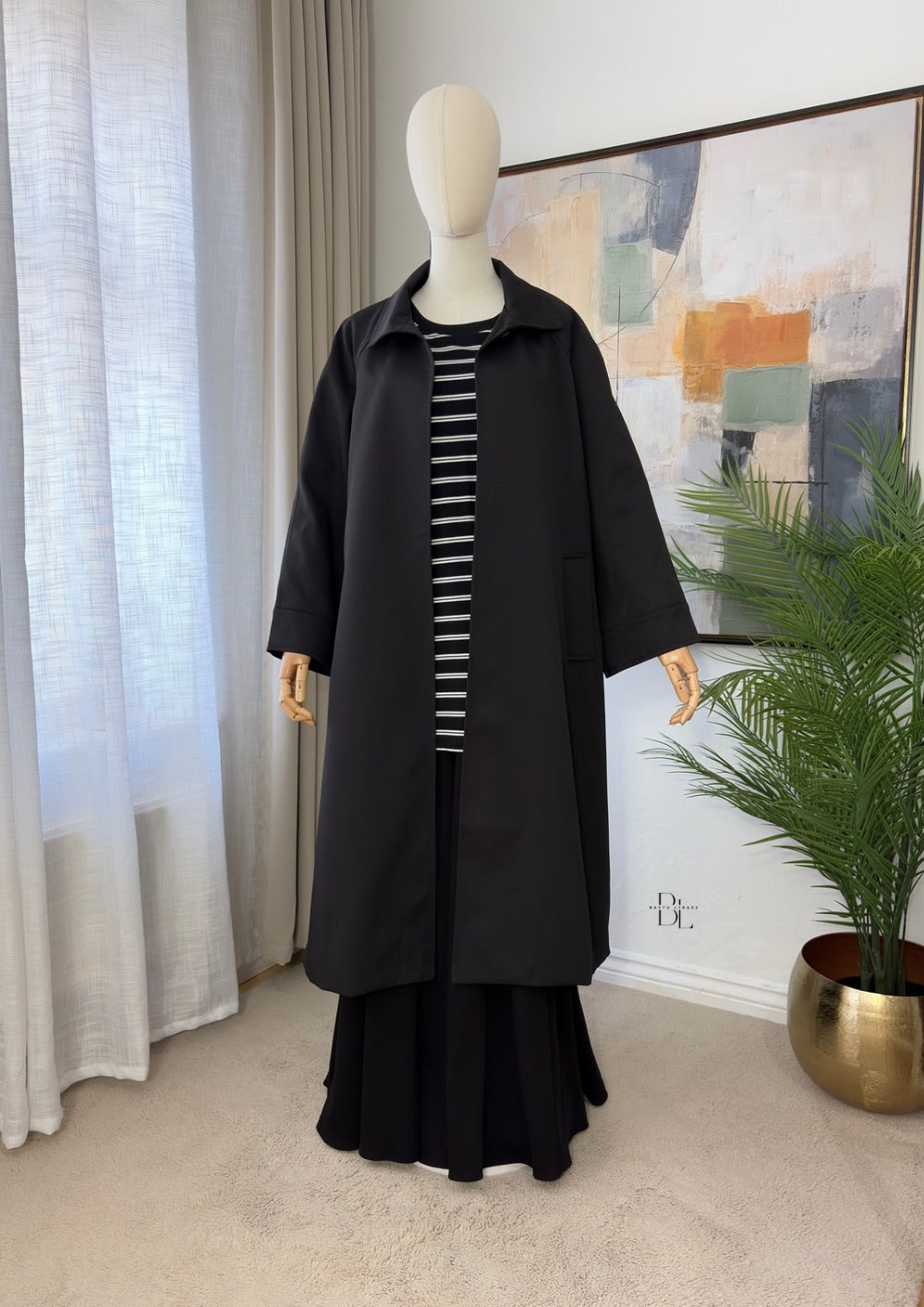 Premium Longline Trench Cape – Elegant Modest Autumn Outerwear