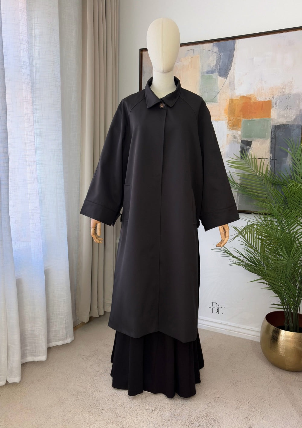 Premium Longline Trench Cape – Elegant Modest Autumn Outerwear