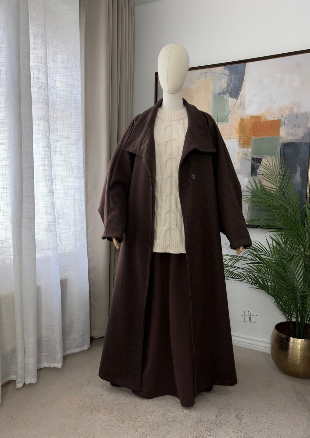 Premium Oversized Abaya Coat – Longline Modest Winter Coat