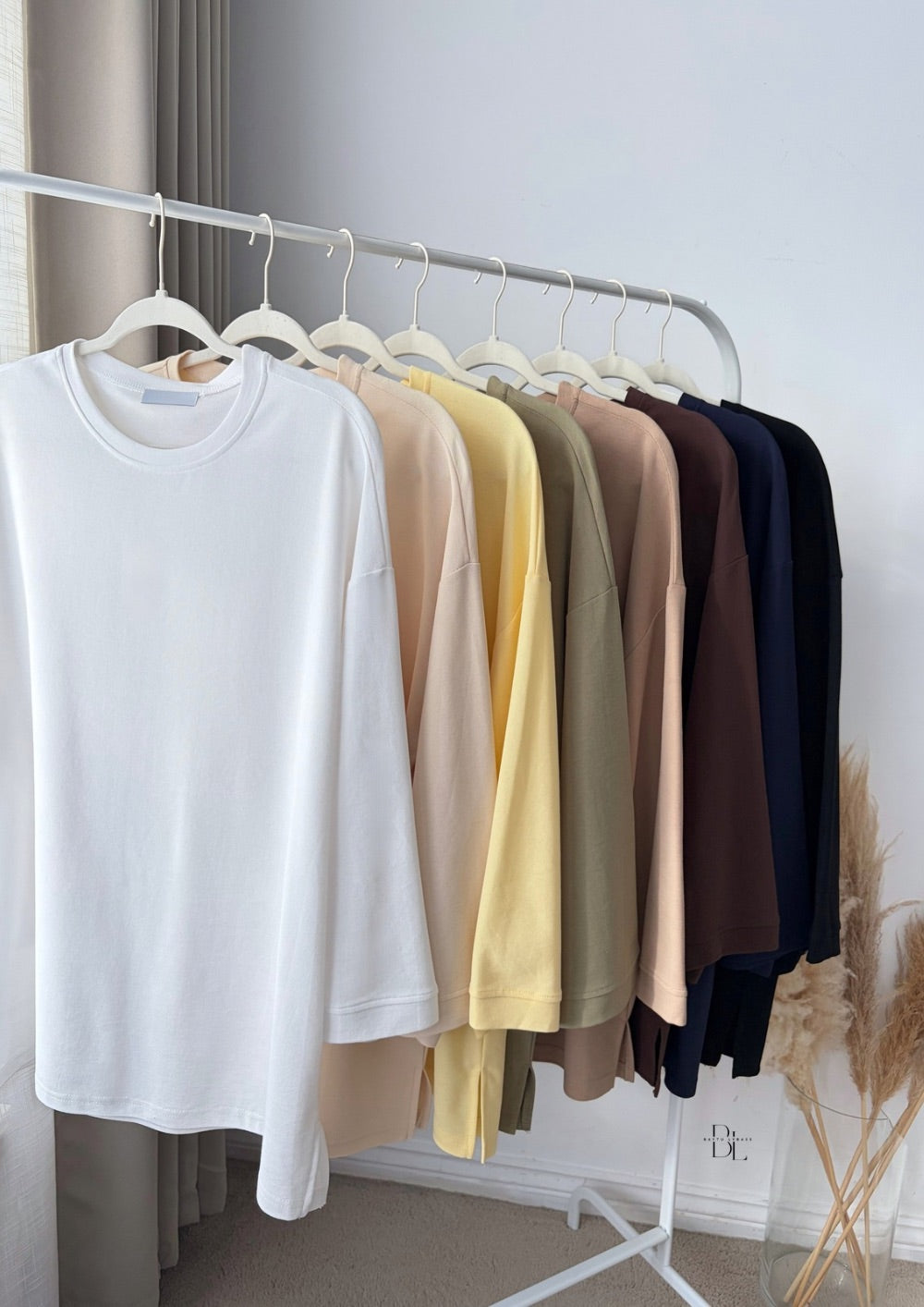 Premium Oversized Polo Cotton Blend Top for Women | Modest Long Sleeve Everyday Top