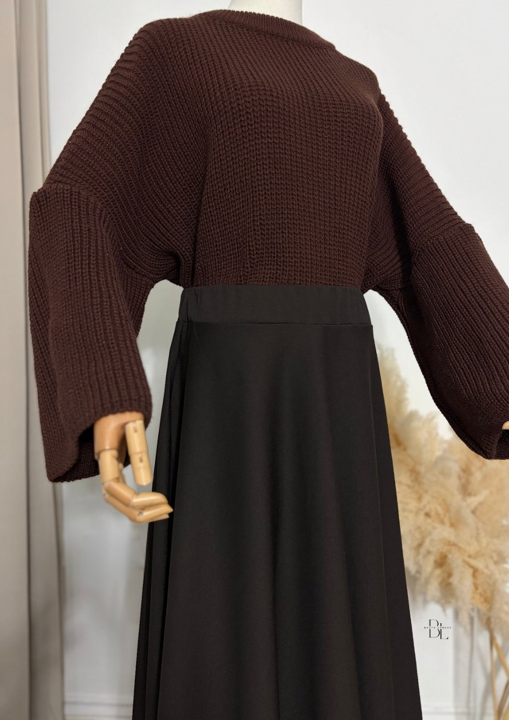 flared-skirt-dark-brown-baytu-lybass-1