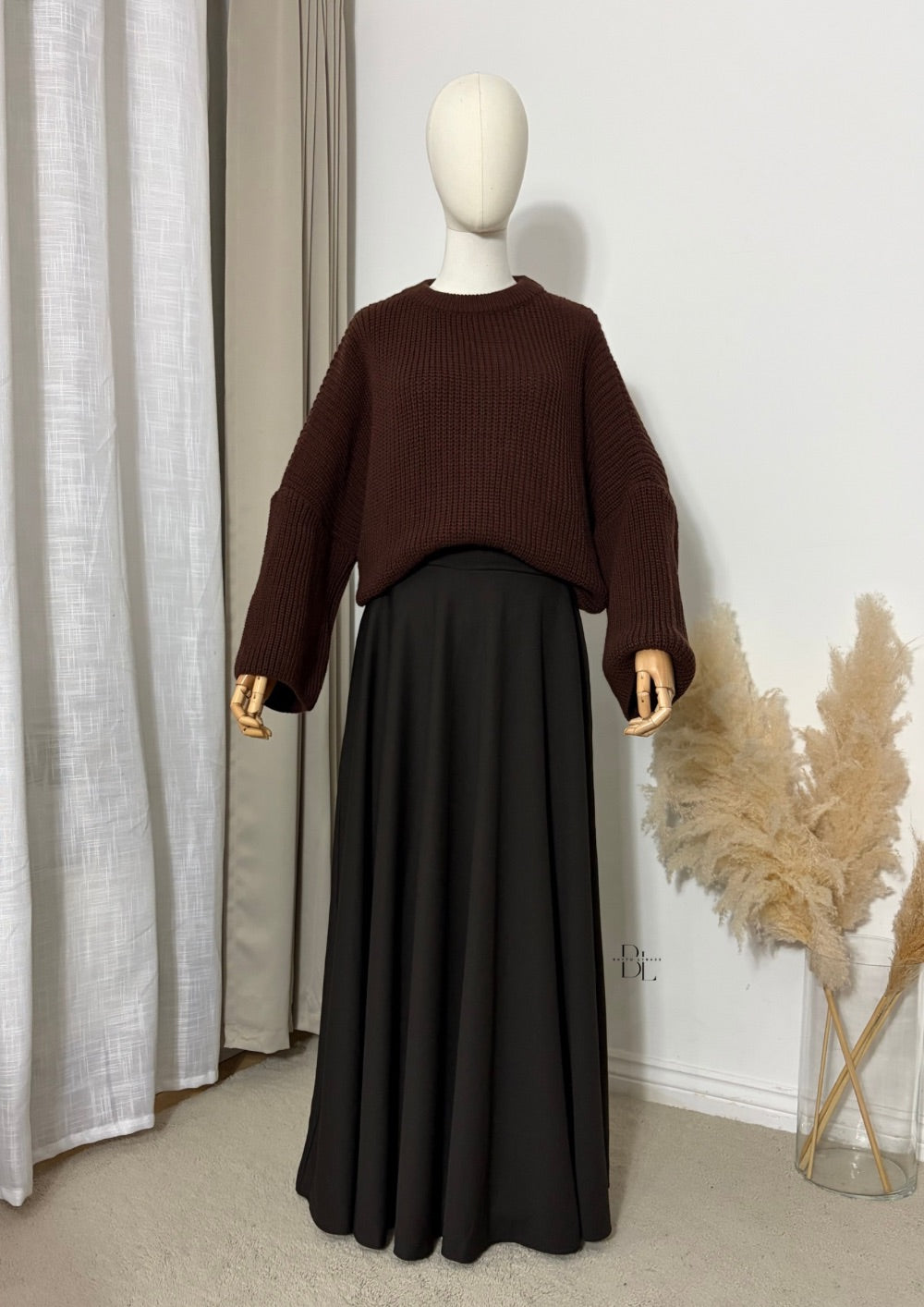 flared-skirt-dark-brown-baytu-lybass