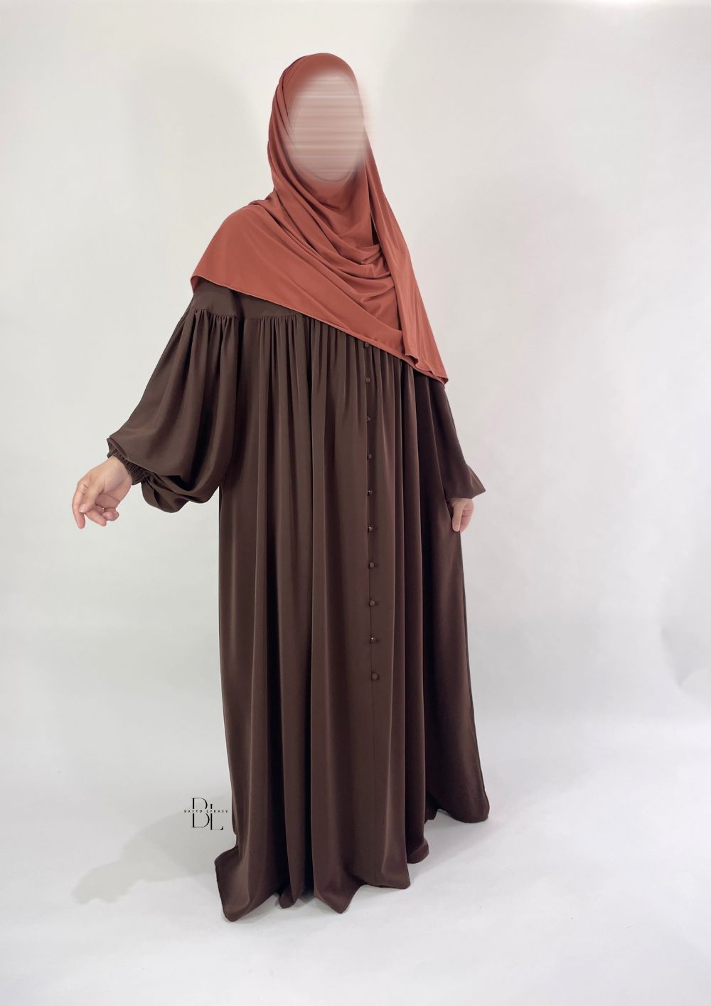 abaya-mila-medina silk-dark-brown-instant-jersey-hijab-brick-baytu-lybass