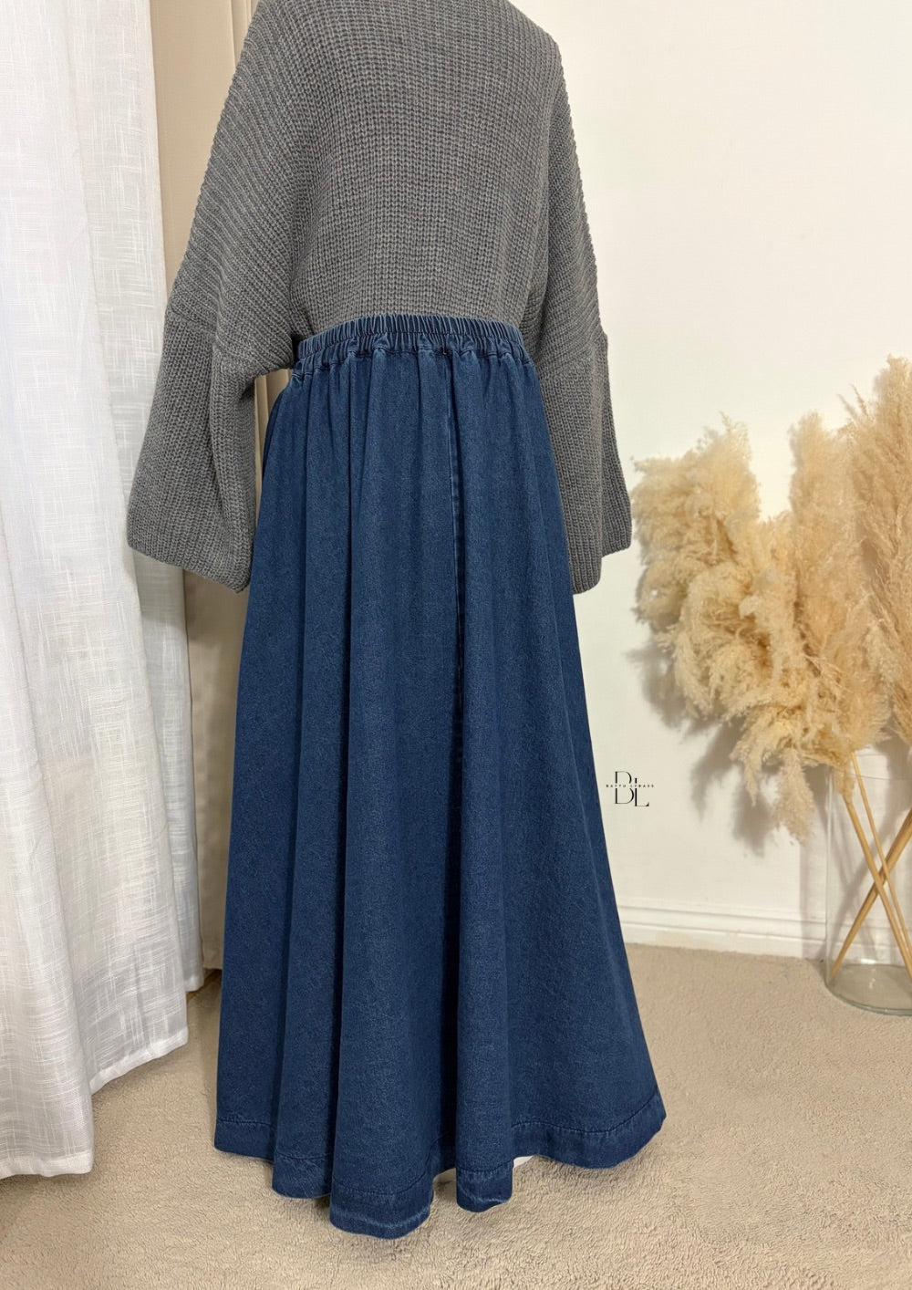 Flared Denim Skirt 100% Cotton