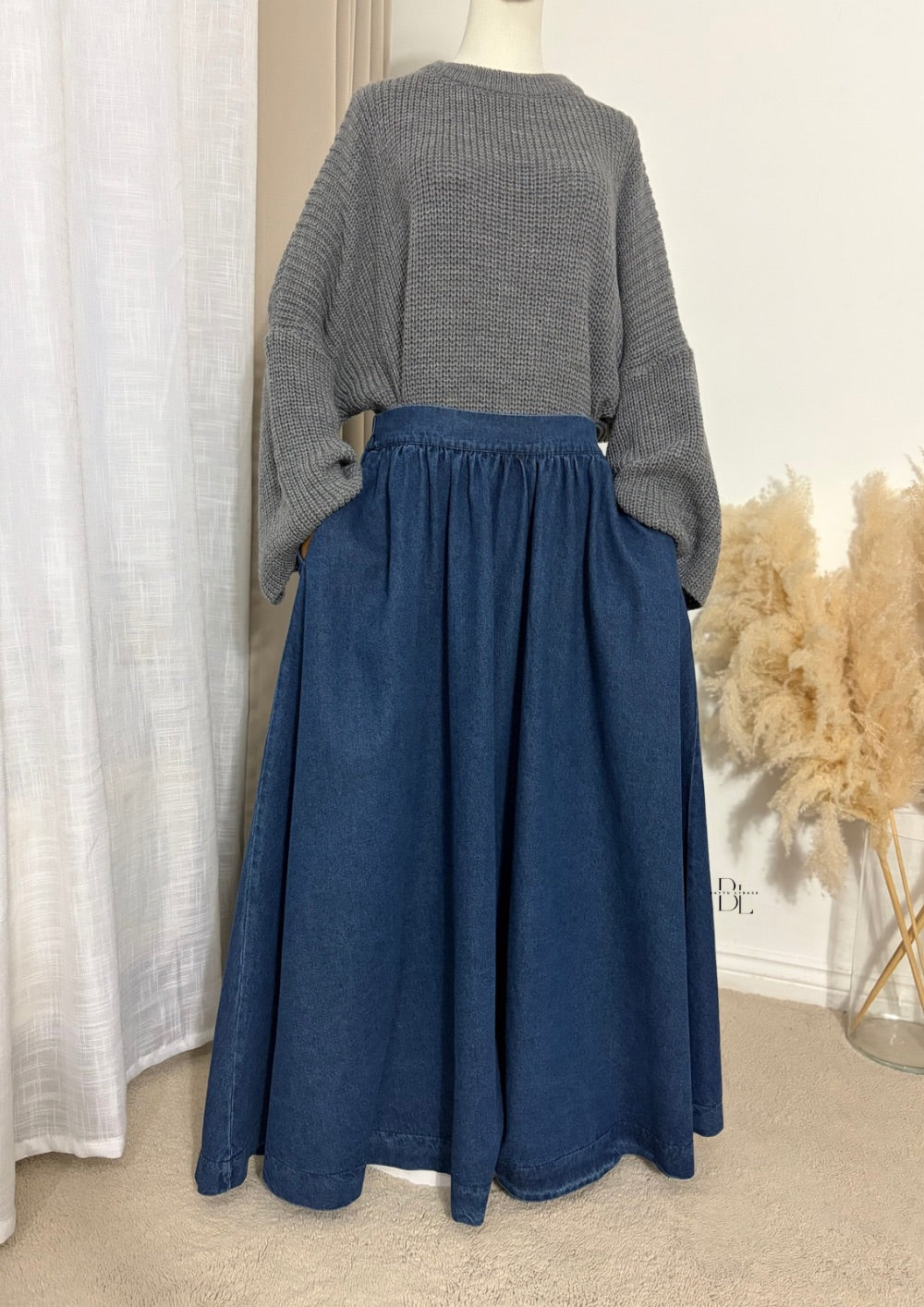Flared Denim Skirt 100% Cotton