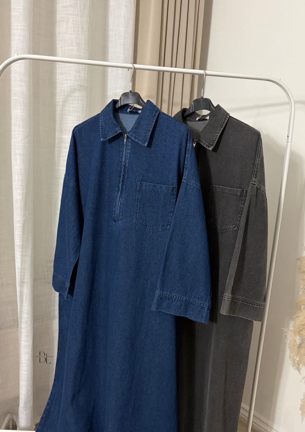 oversized-denim-black-blue-abaya-100%-cotton-baytu-lybass