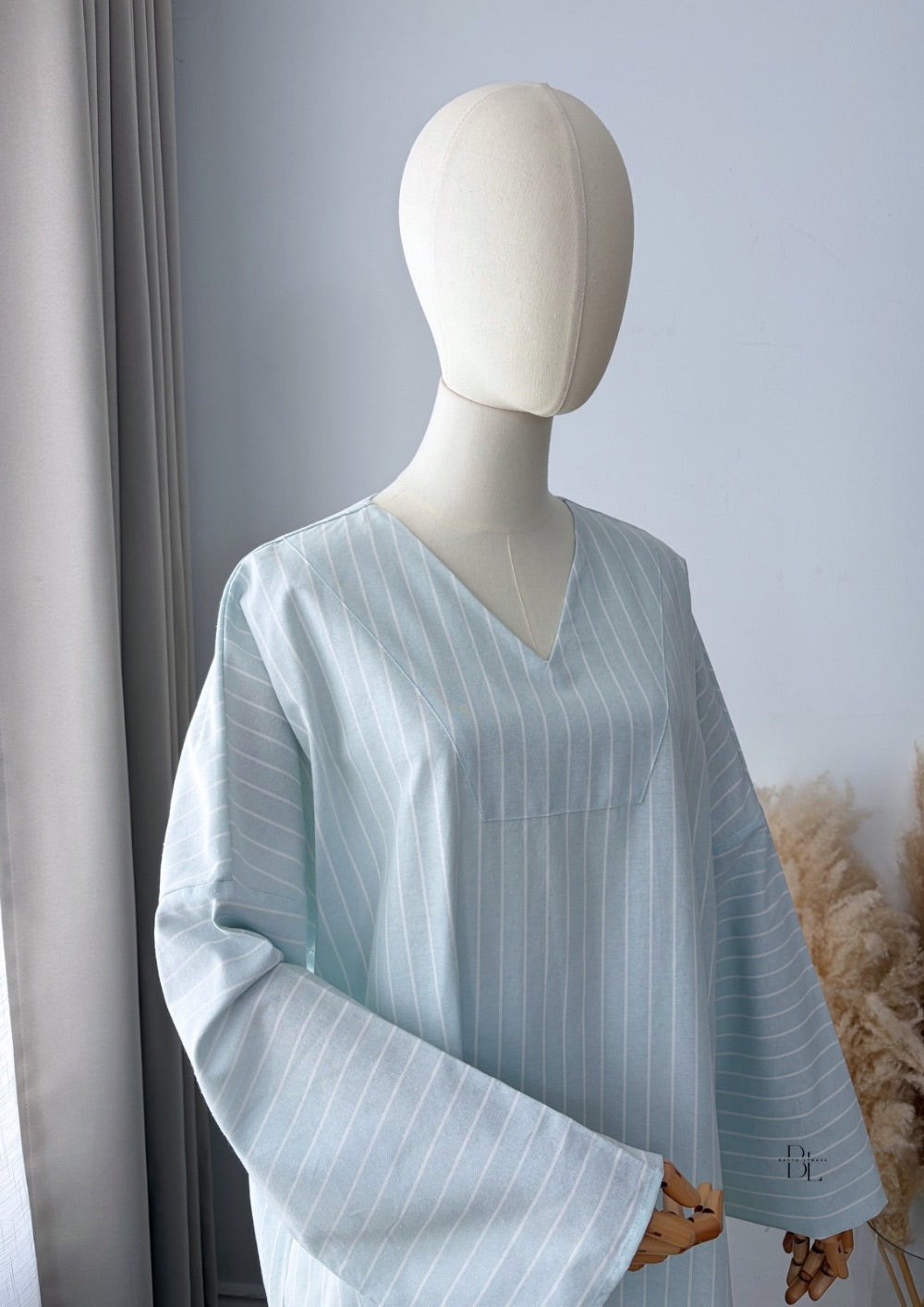 Oversized Striped Set - Blouse and Skirt