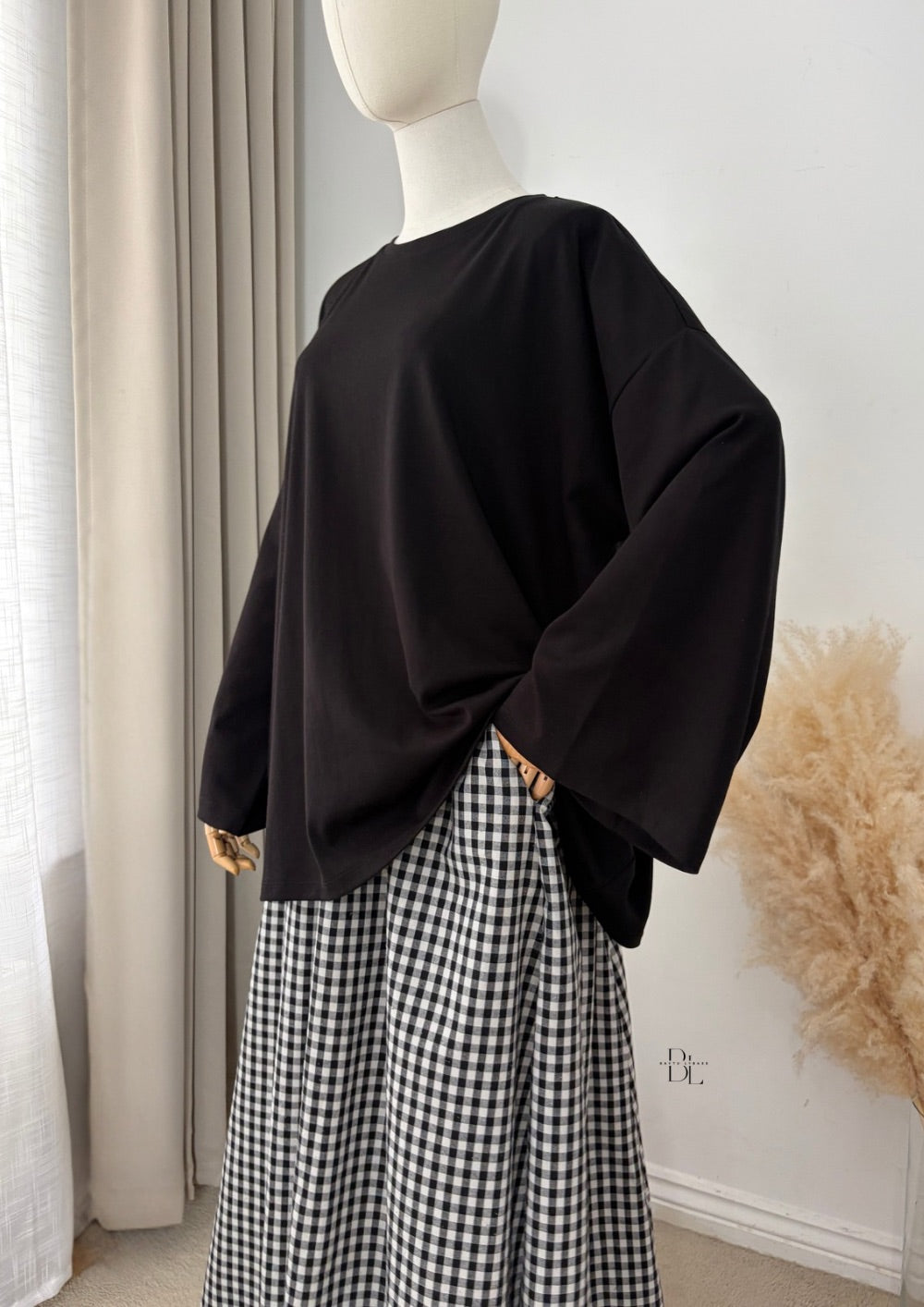 Oversized Vichy Maxi Skirt - 100% Cotton