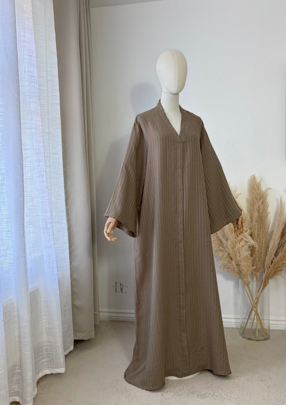 Striped Closed Abaya