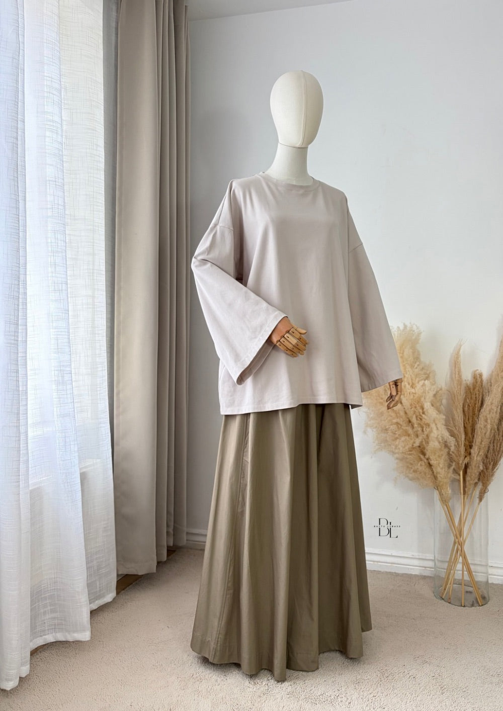 Luxury Cotton Poplin Maxi Skirt | Oversized Fit, Full Lining and Side Pockets