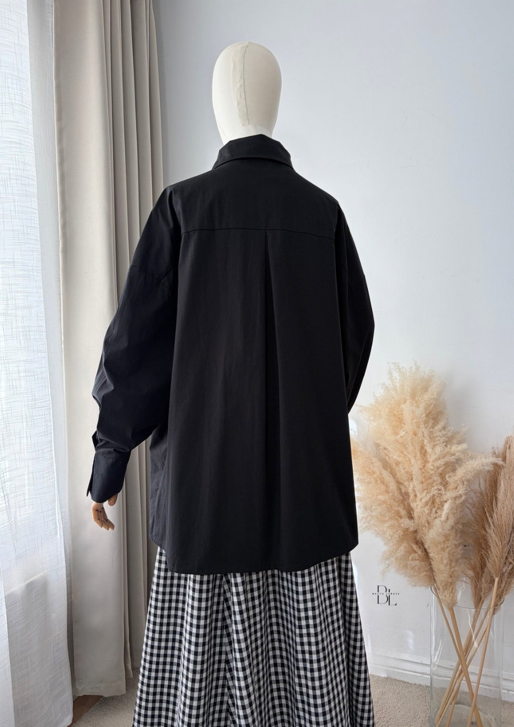 Modest Wrap Shirt Women's Cotton Top – Asymmetric Blouse