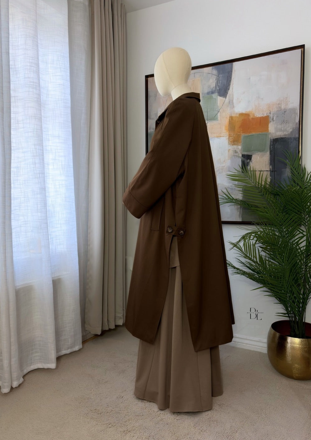 Premium Longline Trench Cape – Elegant Modest Autumn Outerwear