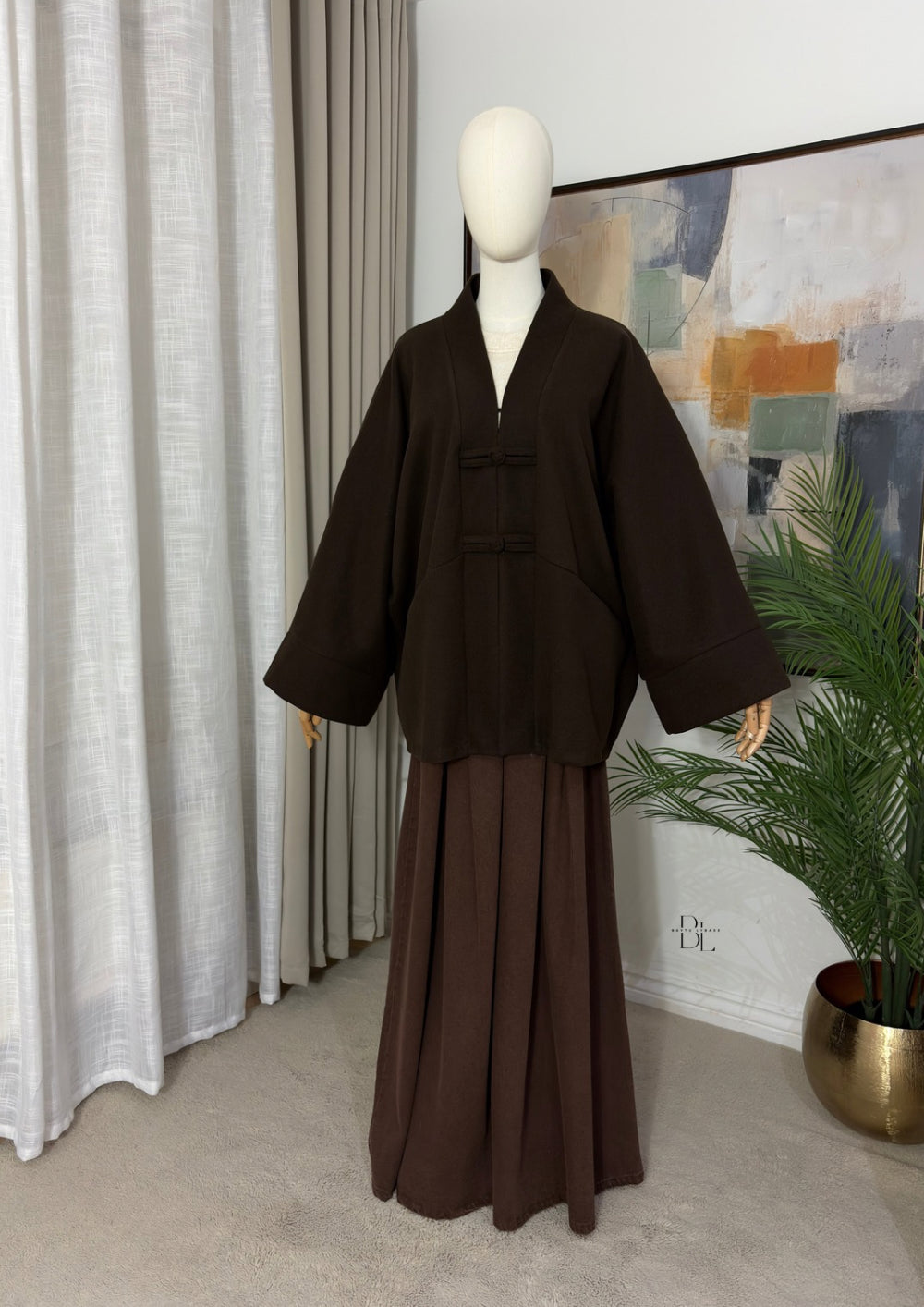 Women’s Oversized Asian-Inspired Jacket – Modest Autumn Outerwear