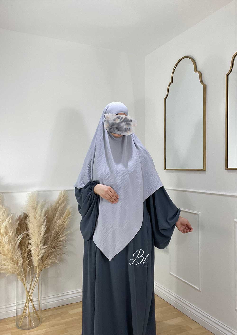 abaya-maryam-jazz-gris-fonce-khimar-wafa-gris-clair-jazz-1-baytu-lybass