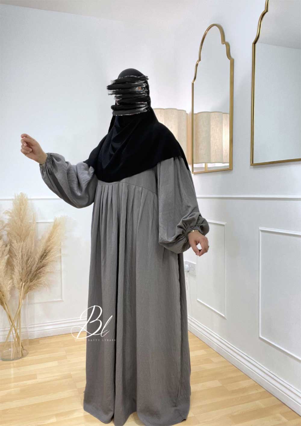 abaya-robe-boheme-gris-effet-lin-coton-hijab-jazz-premium-baytu-lybass