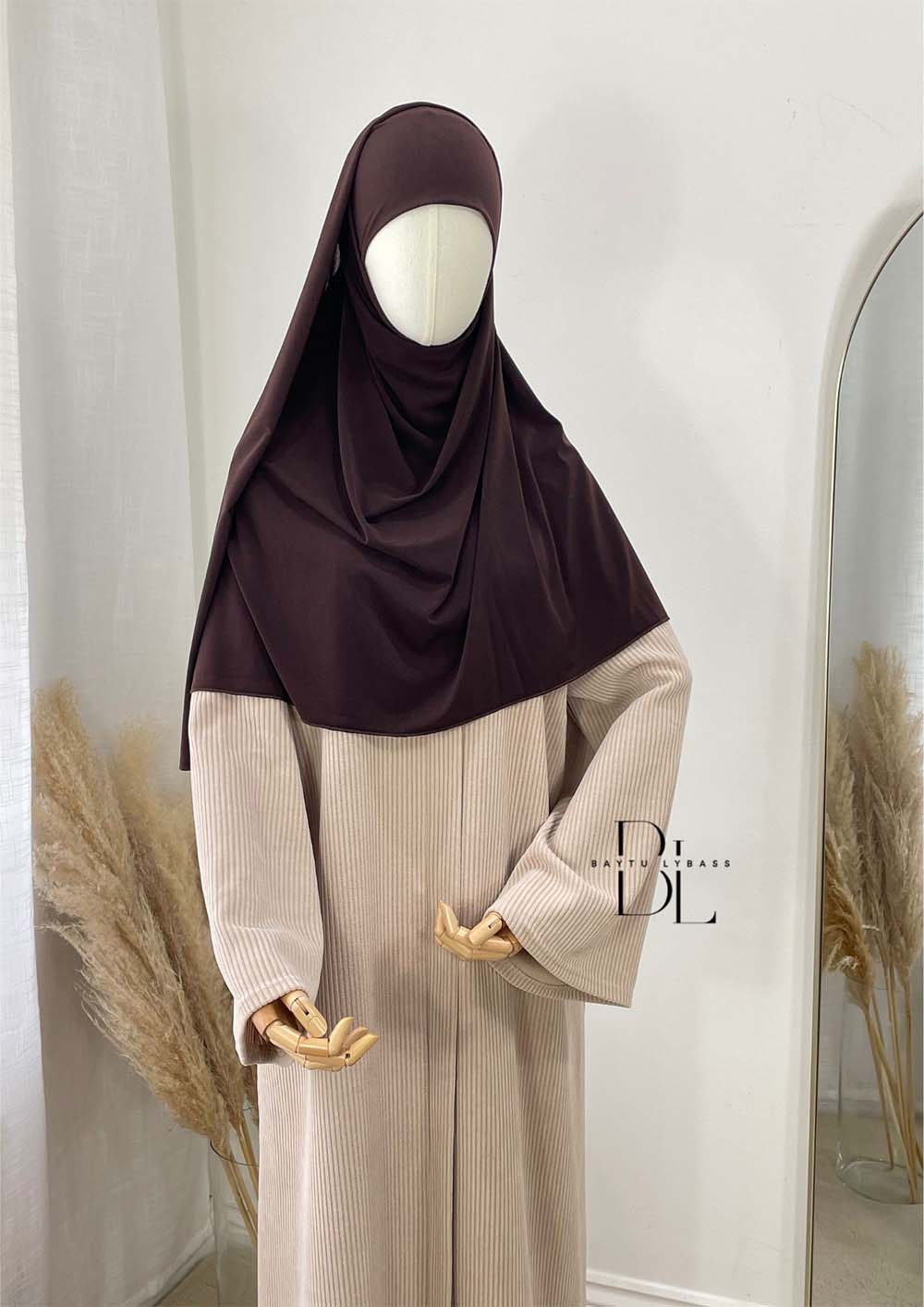 hijab-jersey-premium-pret-a-enfiler-marron-fonce-abaya-sofia-beige-velours-cotelet-baytu-lybass