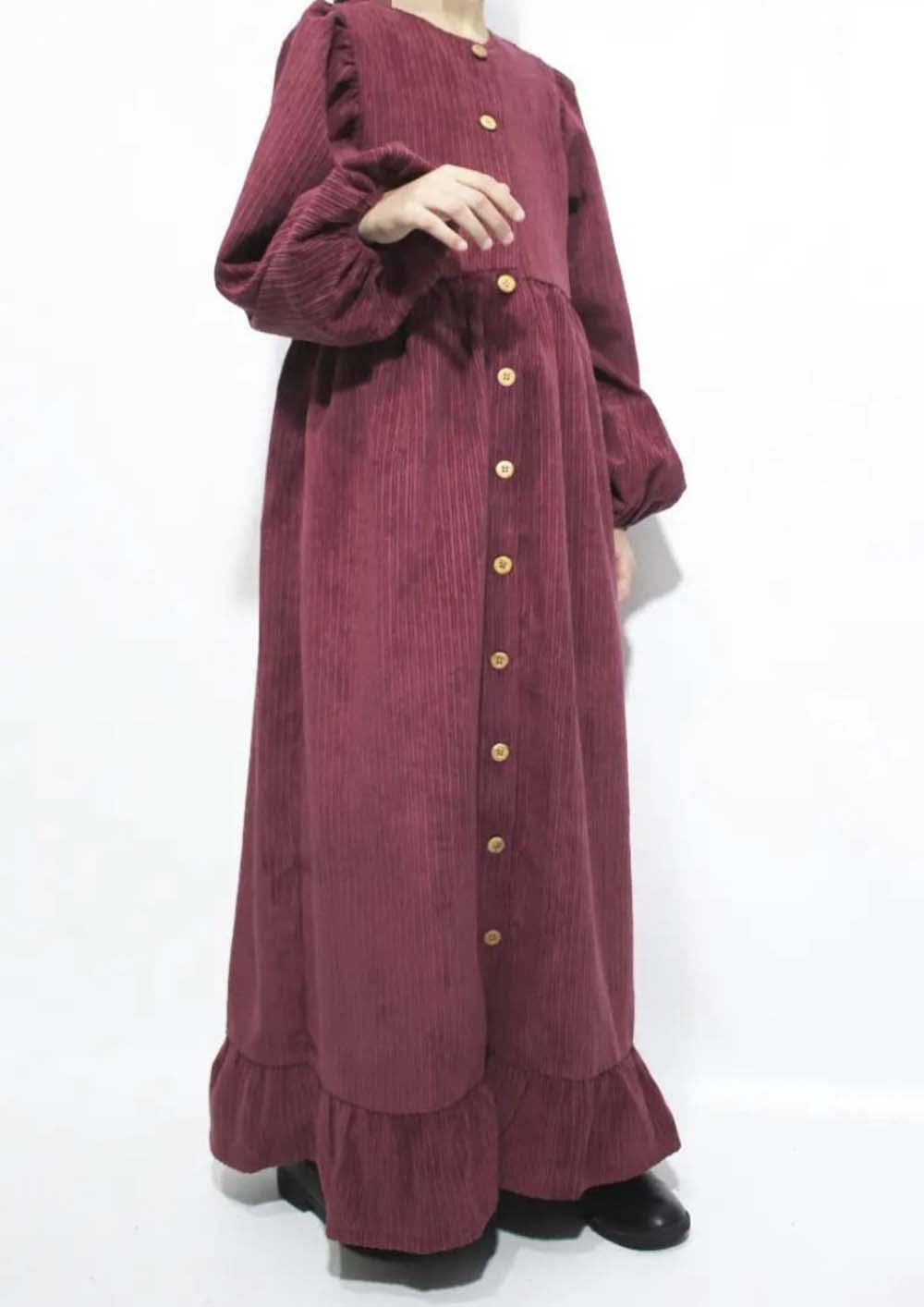 warda-dress-robe-fille-bordeau-velour-baytu-lybass-1