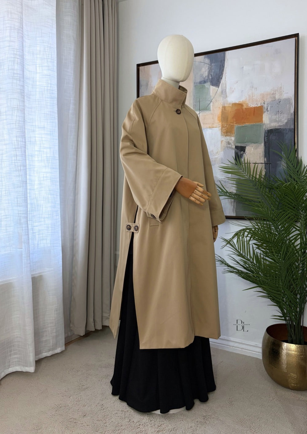Premium Longline Trench Cape – Elegant Modest Autumn Outerwear