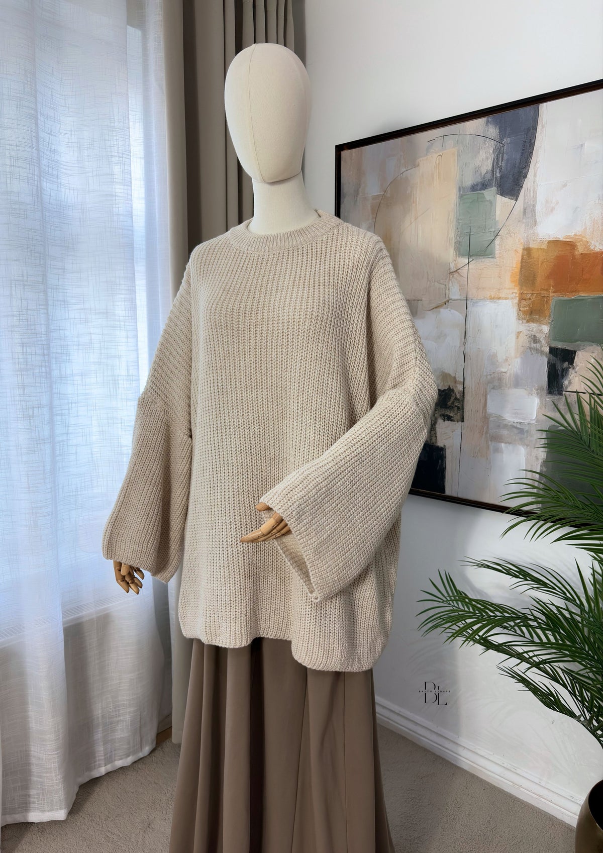 Oversized Modest Knit Jumper – Longline Warm Winter Sweater