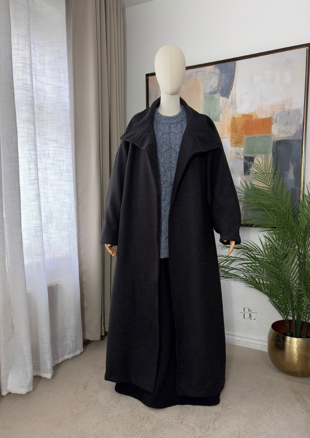 Premium Oversized Abaya Coat – Longline Modest Winter Coat