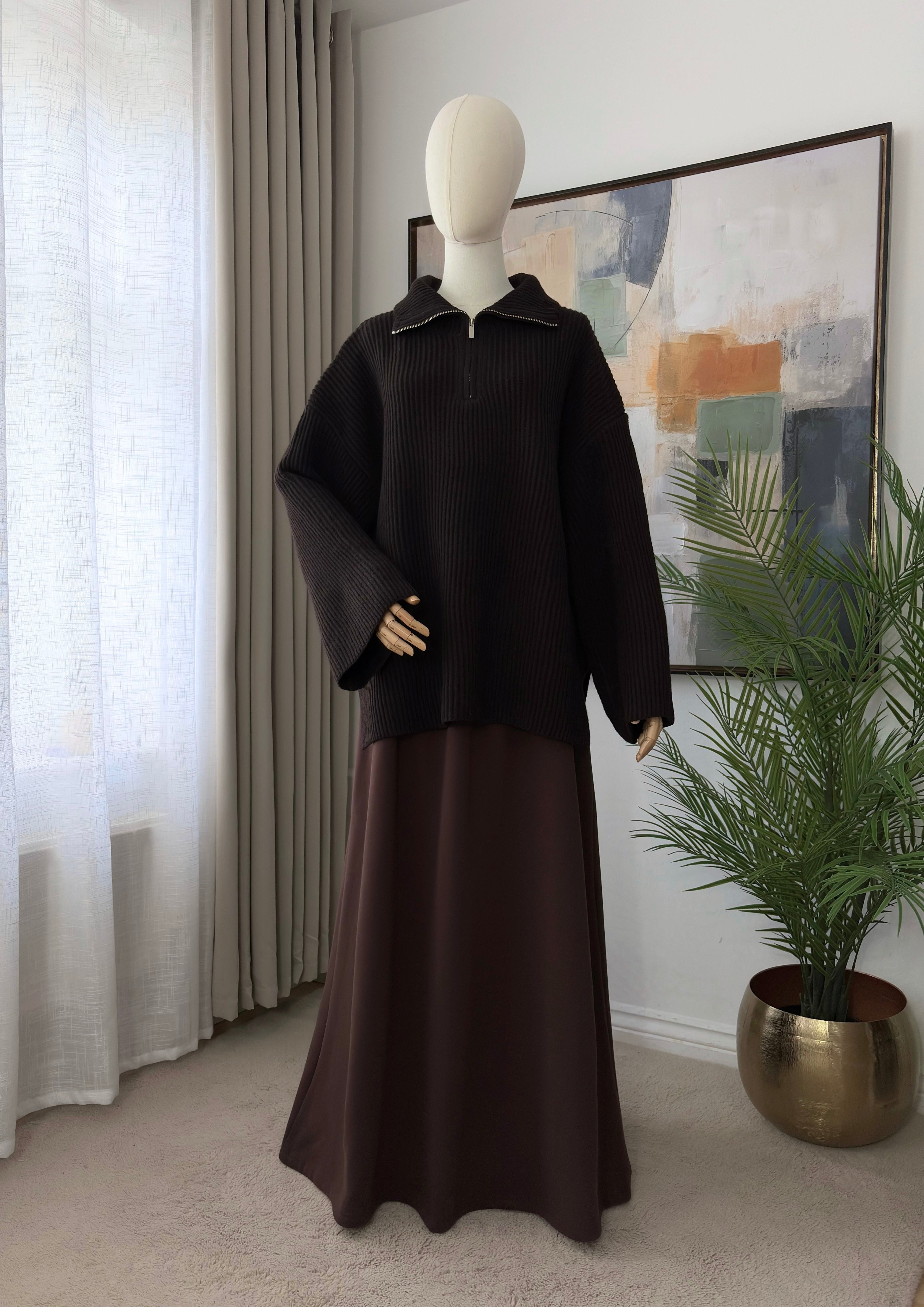 Premium Fleece-Lined A-Line Maxi Skirt – Warm Modest Sportswear