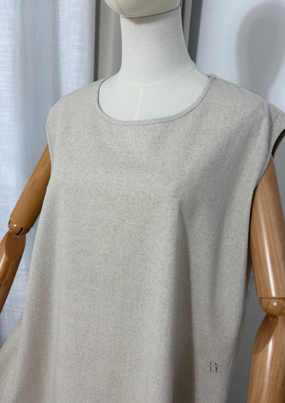 embroidered-kaftan-2-pieces-under-dress-open-abaya-set-beige-cotton-linen-baytu-lybass-2