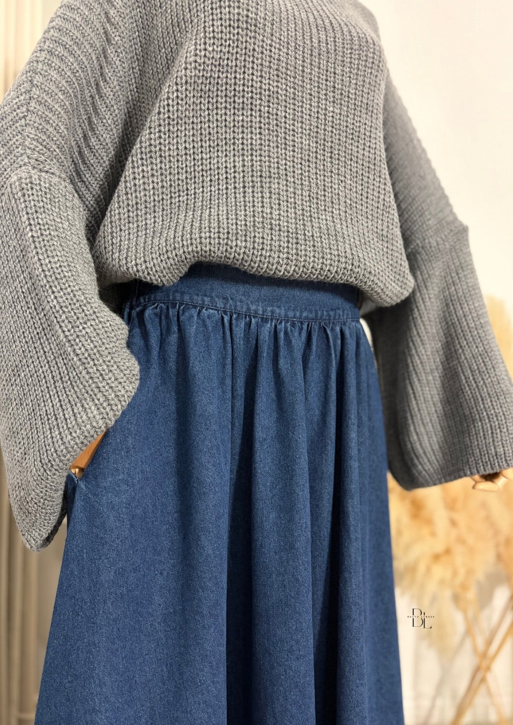 flared-blue-denim-skirt-100%-cotton-baytu-lybass-1