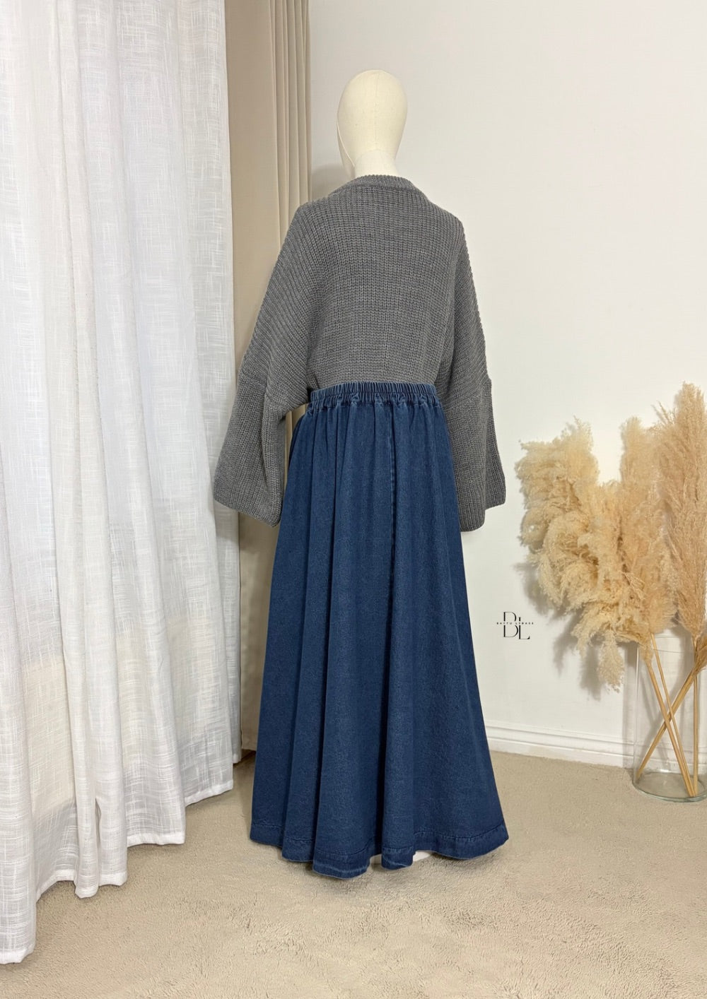 Flared Denim Skirt 100% Cotton