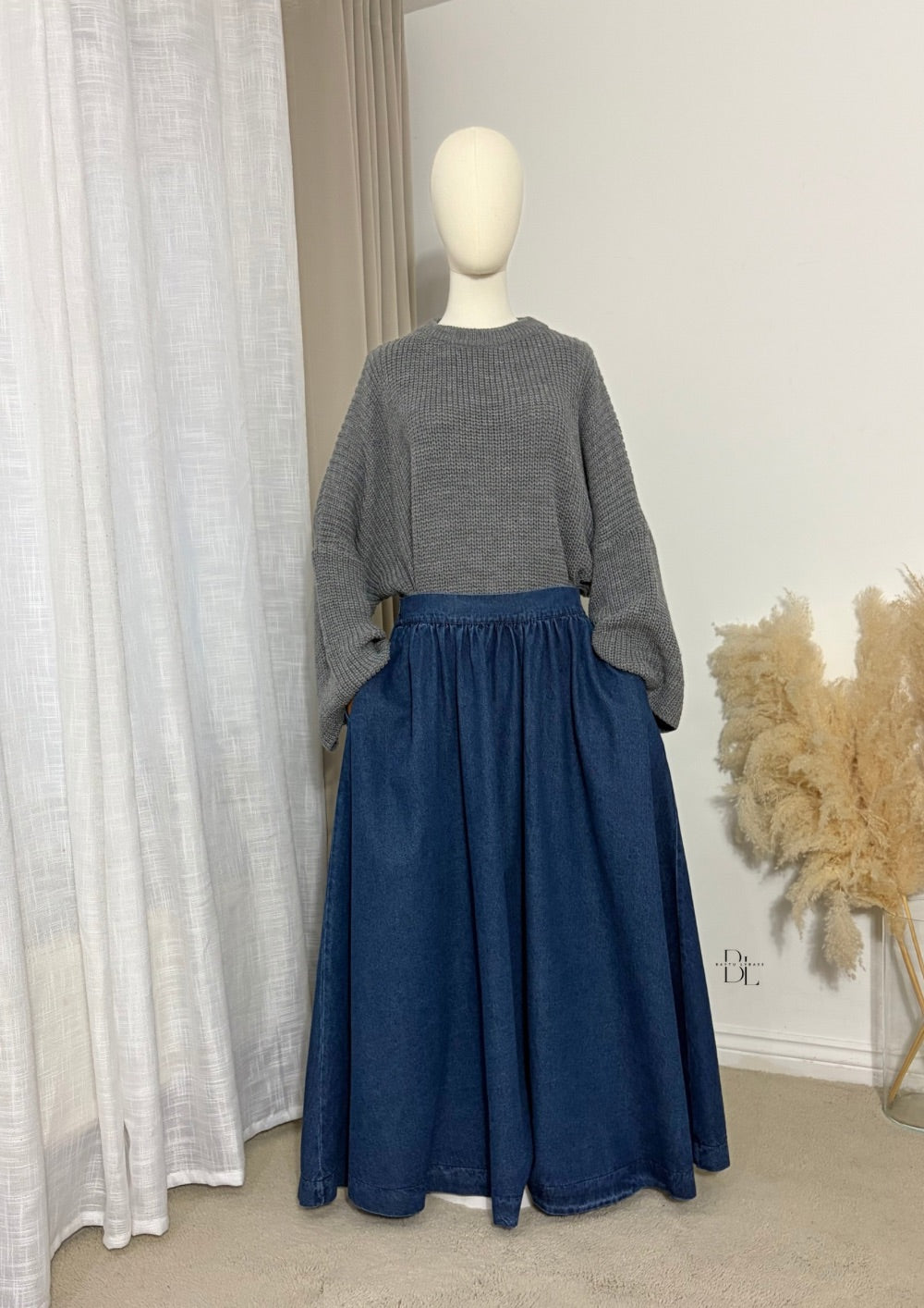Flared Denim Skirt 100% Cotton