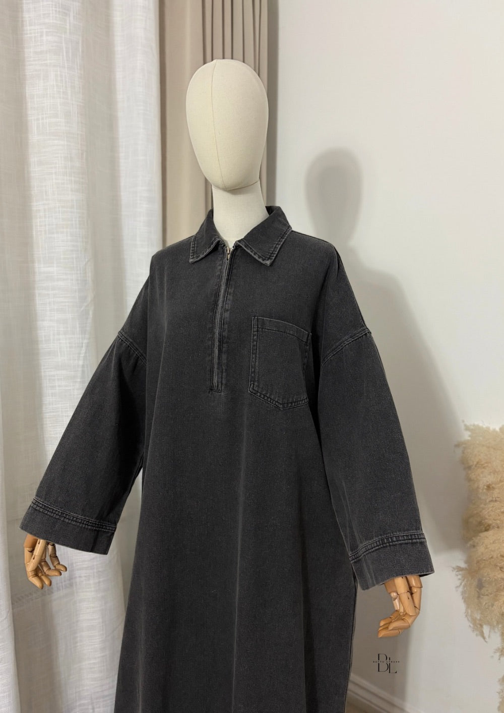 Oversized Denim Abaya 100% Cotton