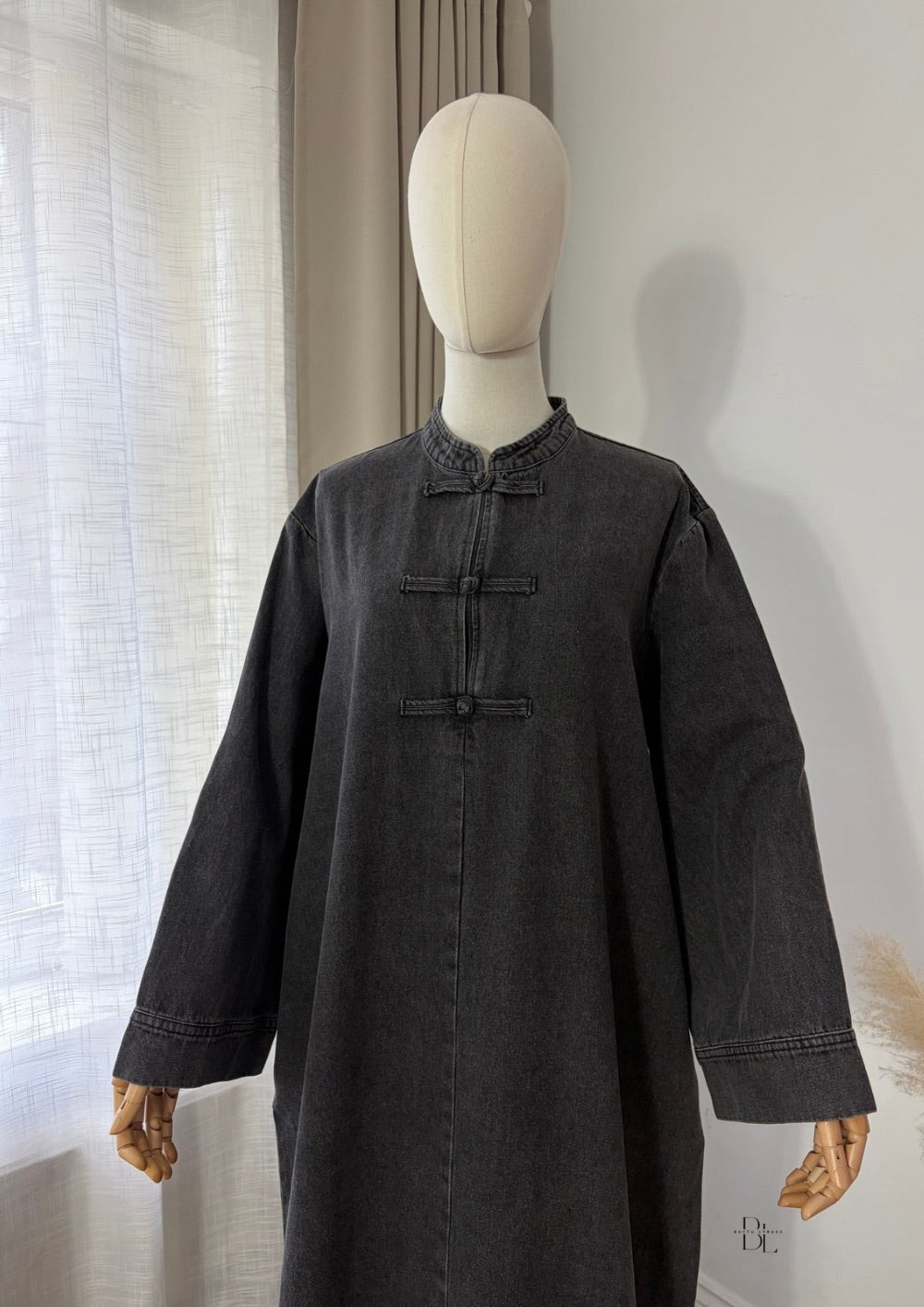 Asian-Inspired - Oversized Denim Abaya 100% Cotton