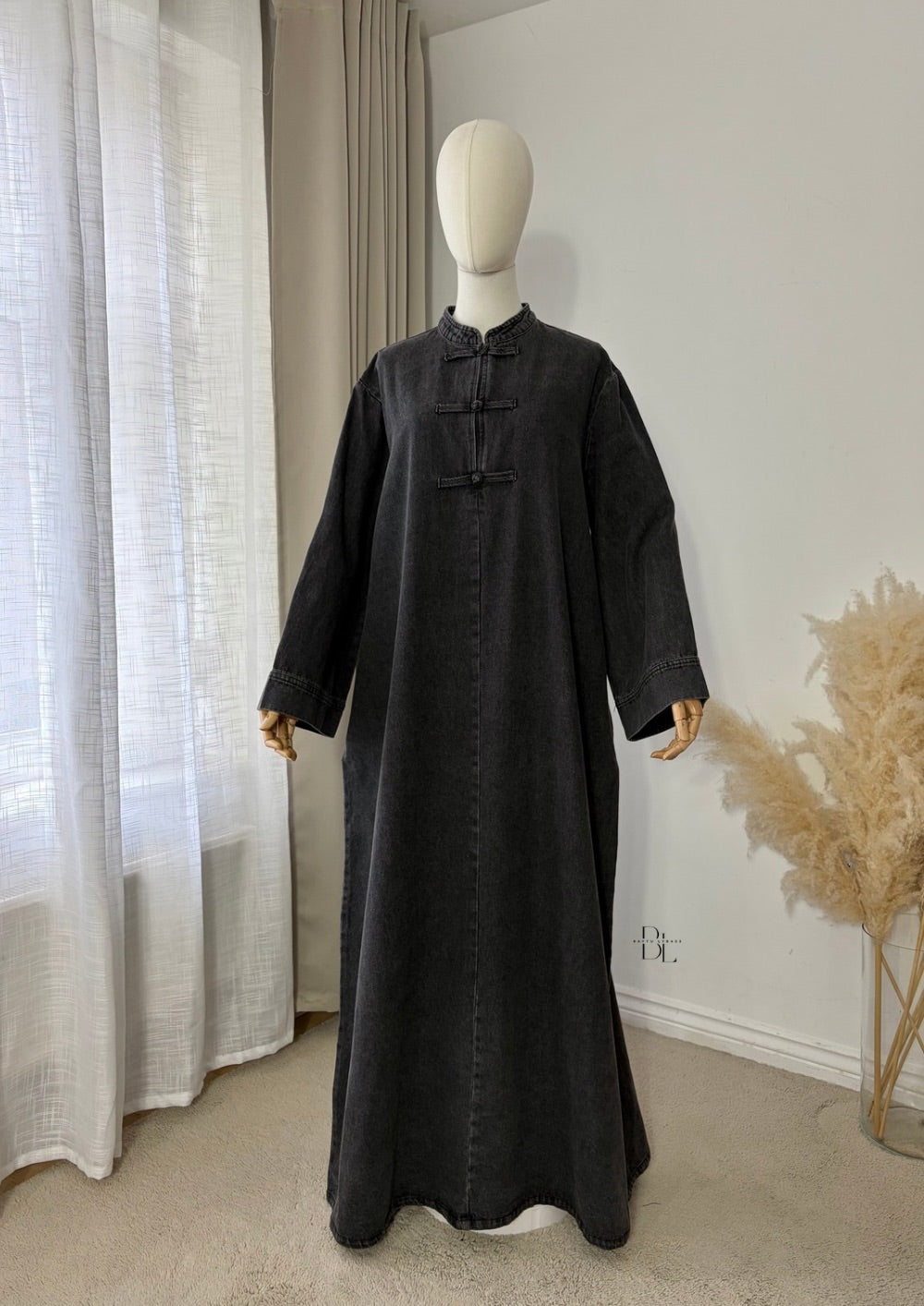 Asian-Inspired - Oversized Denim Abaya 100% Cotton