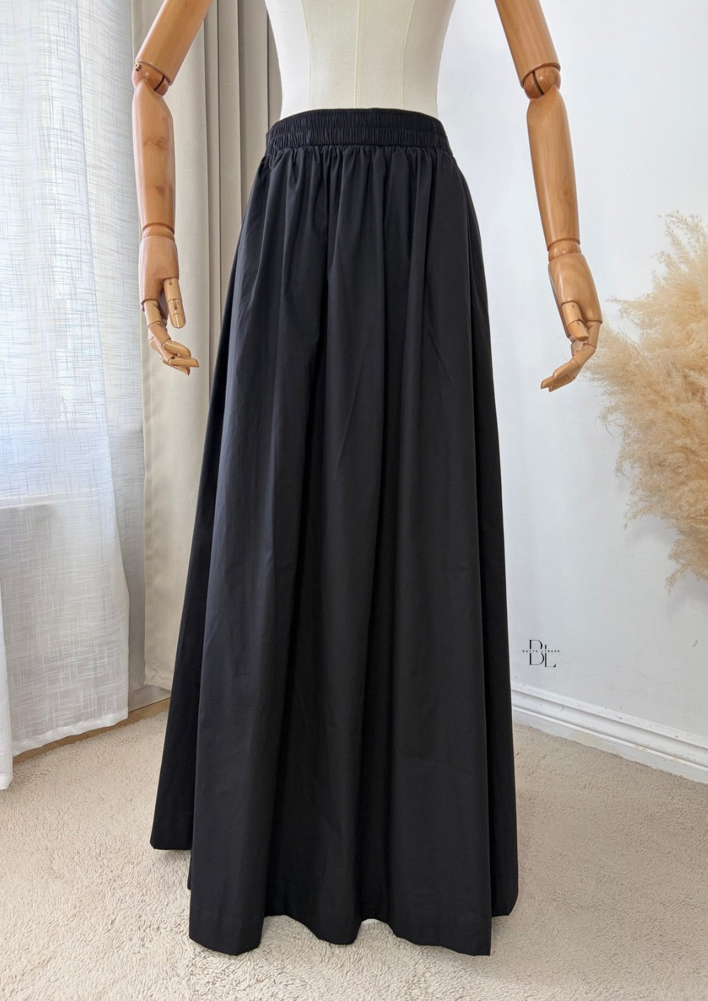 Luxury Cotton Poplin Maxi Skirt | Oversized Fit, Full Lining and Side Pockets