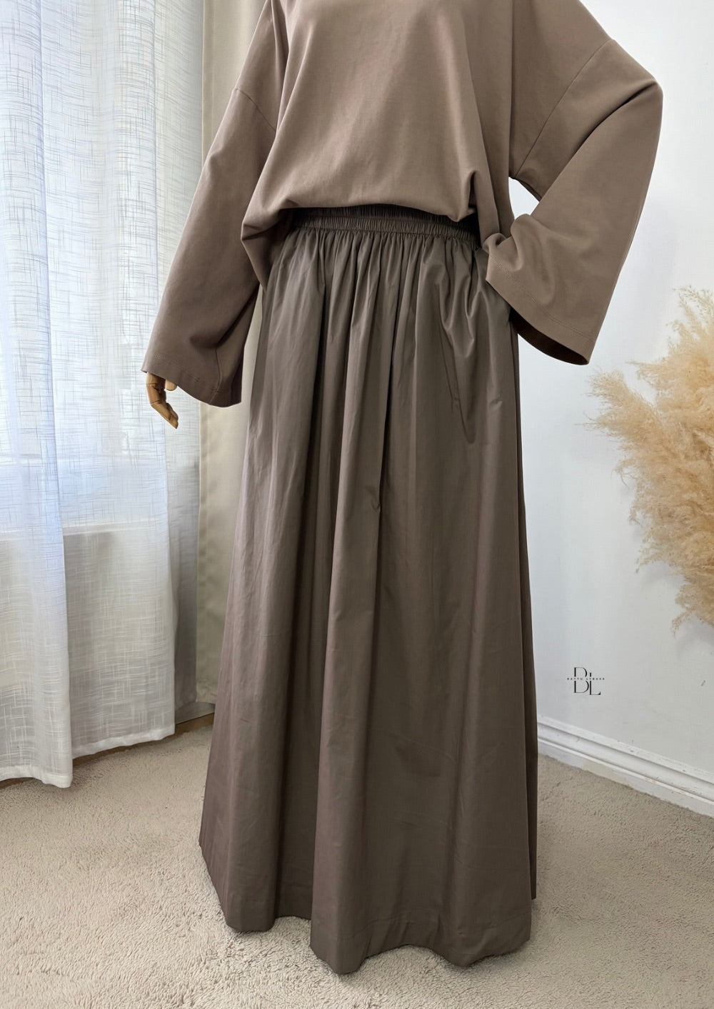 Luxury Cotton Poplin Maxi Skirt | Oversized Fit, Full Lining and Side Pockets