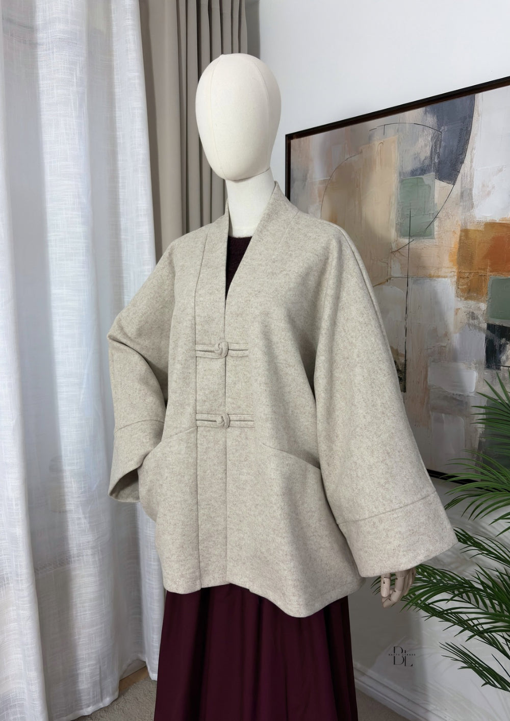 Women’s Oversized Asian-Inspired Jacket – Modest Autumn Outerwear