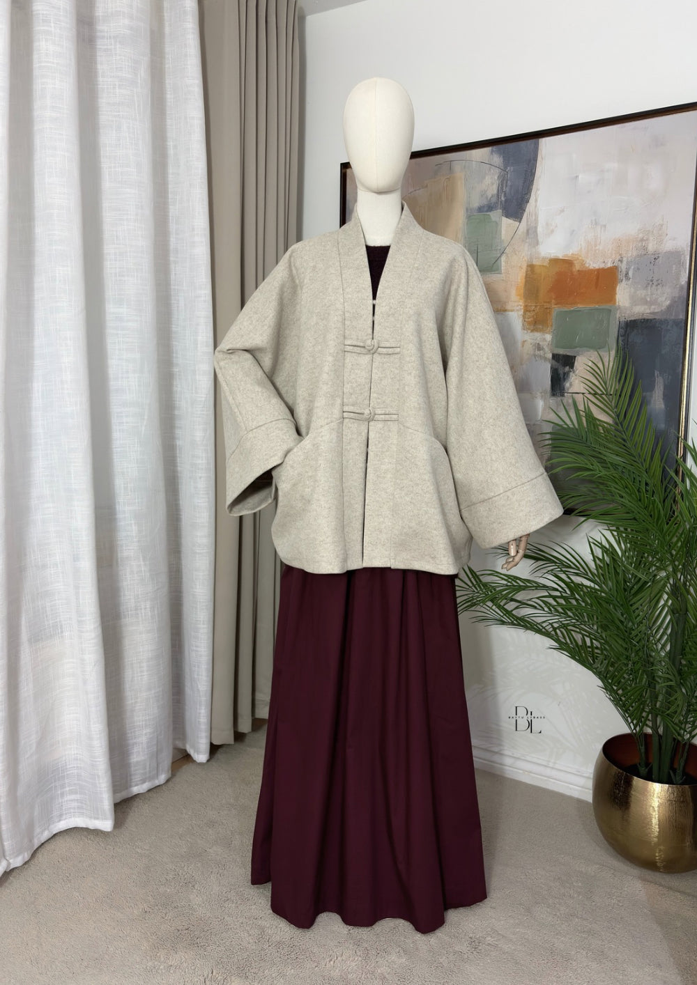 Women’s Oversized Asian-Inspired Jacket – Modest Autumn Outerwear