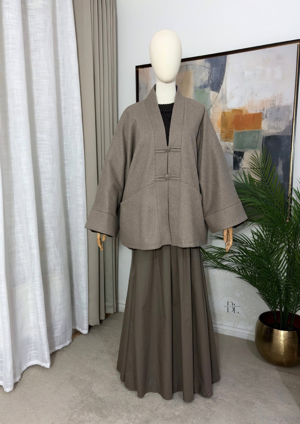 Women’s Oversized Asian-Inspired Jacket – Modest Autumn Outerwear