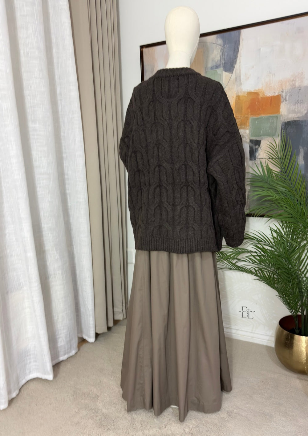 Women’s Oversized Chunky Cable Knit Jumper – Extra Warm Wide Sleeve Knit