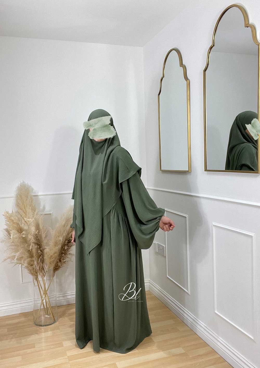 abaya-maryam-jazz-olive-khimar-wafa-jazz-olive-baytu-lybass-1