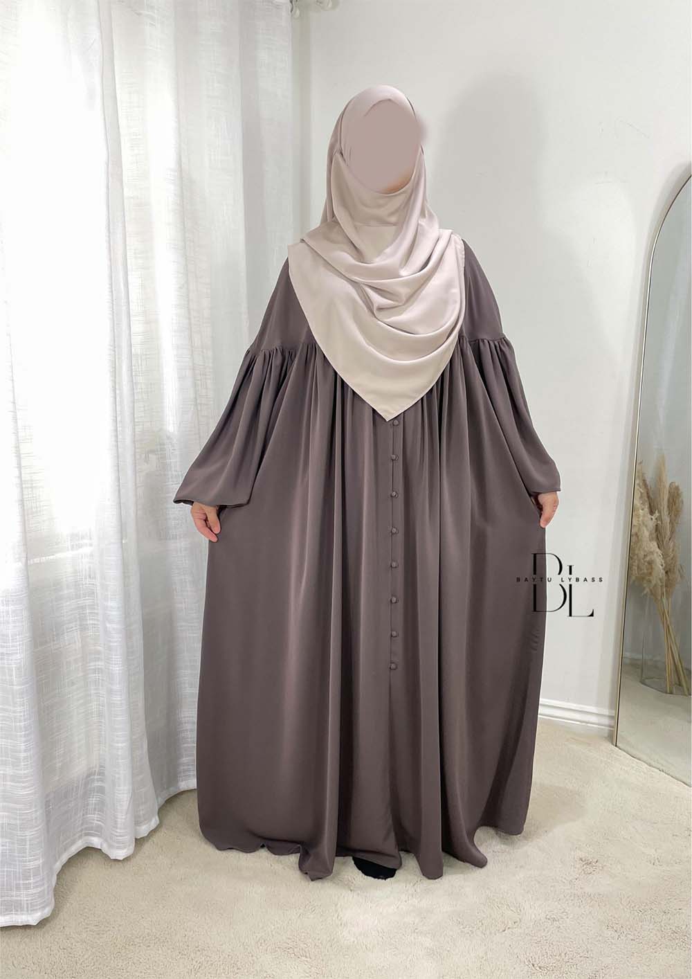 abaya-mila-medina silk-brown-khimar-niqabi-cream-2-layers-medina silk-baytu-lybass-1