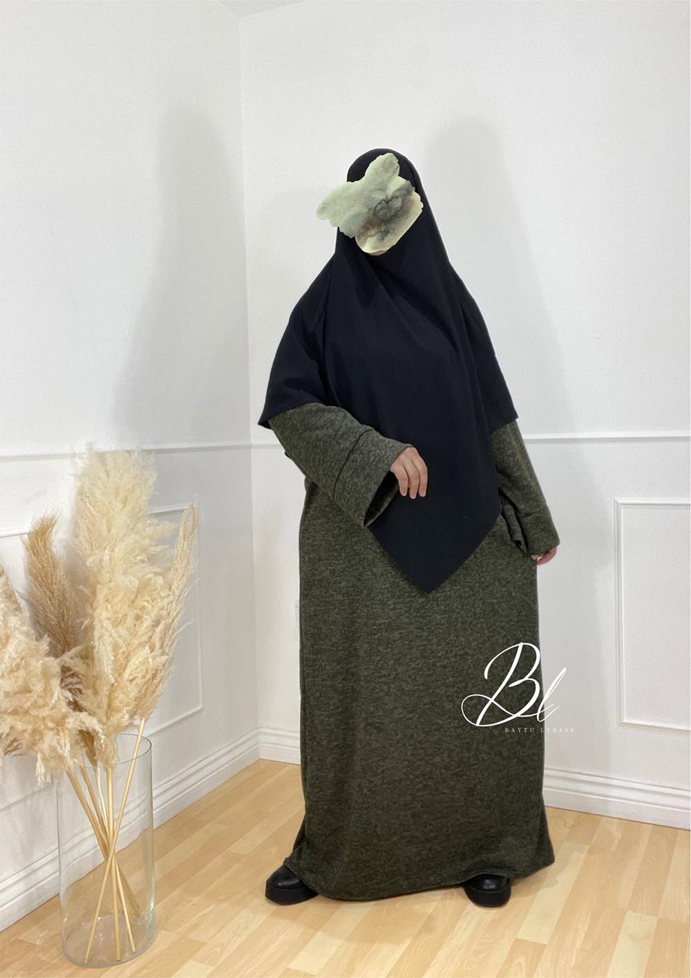 abaya-jasmine-kaki-maille-baytu-lybass