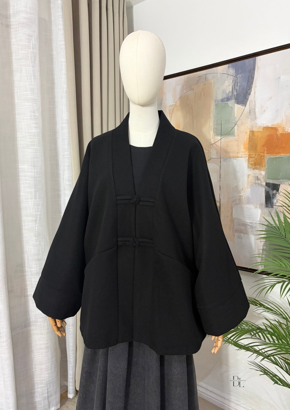 Women’s Oversized Asian-Inspired Jacket – Modest Autumn Outerwear