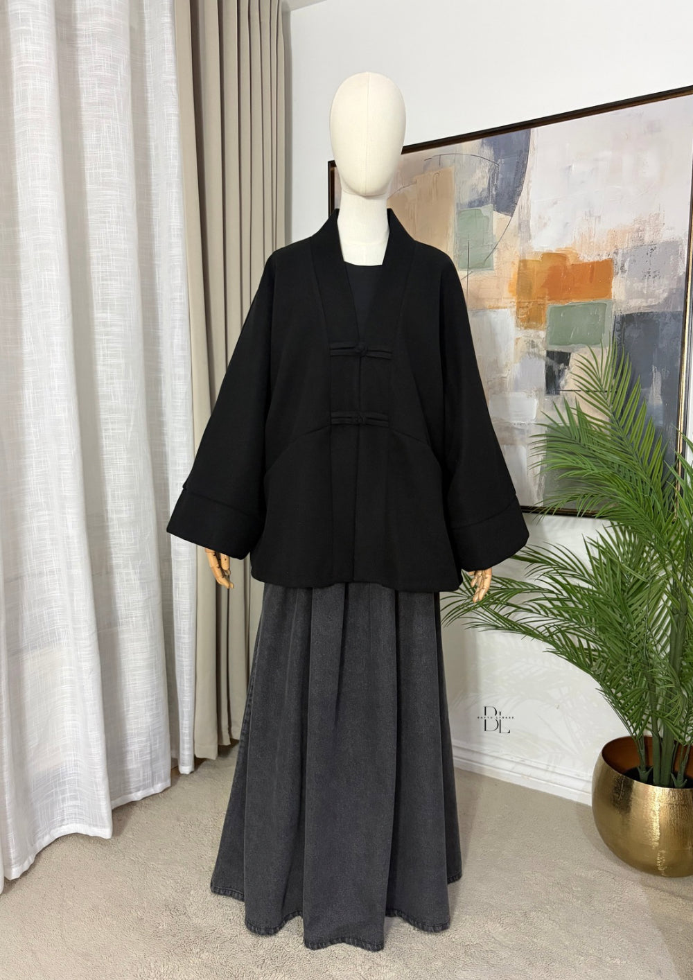Women’s Oversized Asian-Inspired Jacket – Modest Autumn Outerwear