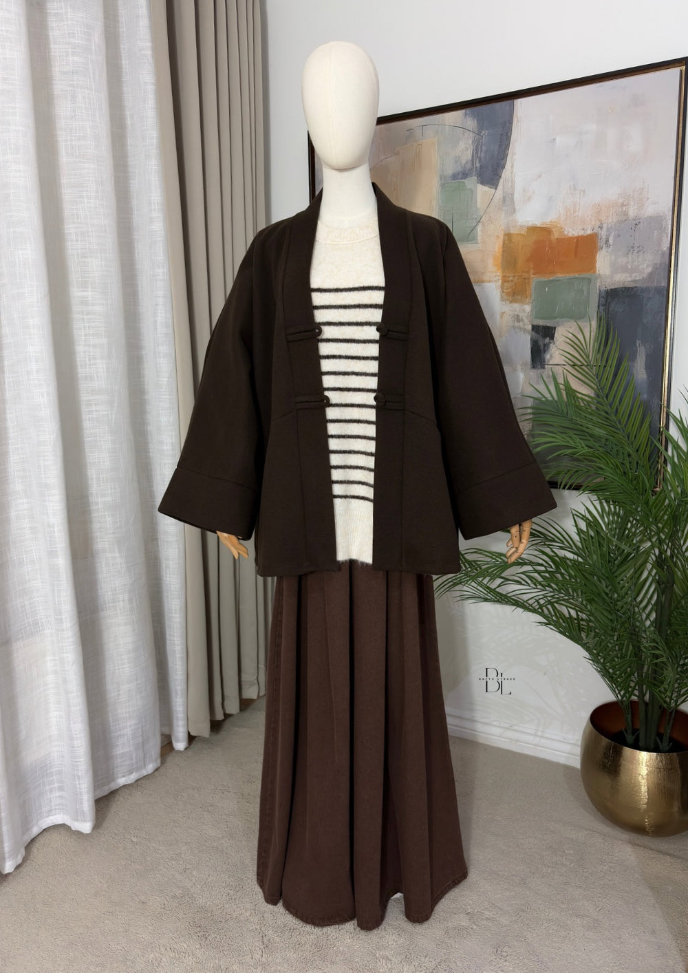 Women’s Oversized Asian-Inspired Jacket – Modest Autumn Outerwear