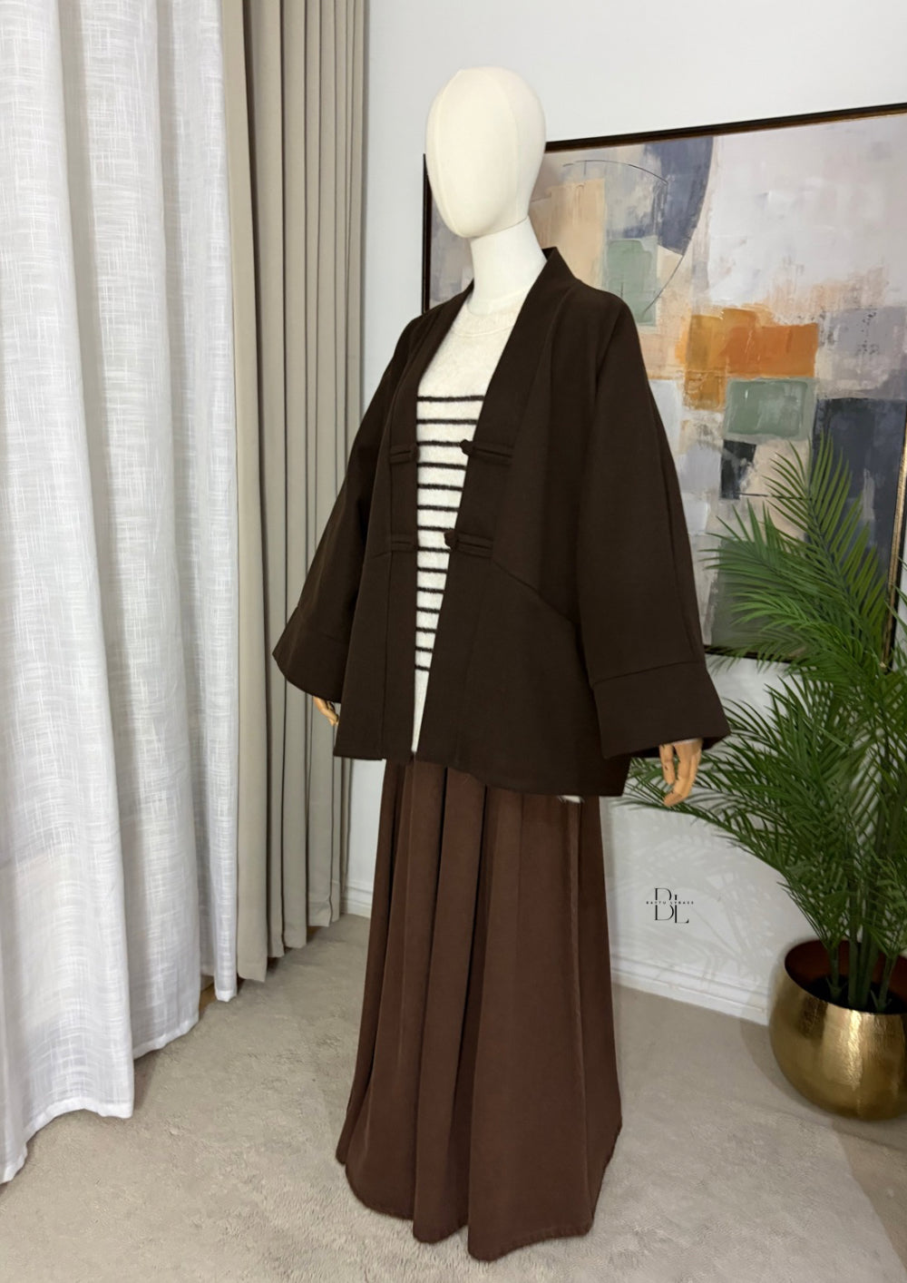 Women’s Oversized Asian-Inspired Jacket – Modest Autumn Outerwear