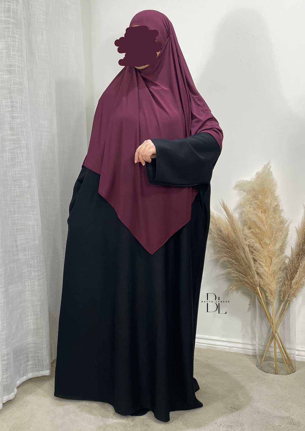 khimar-jersey-premium-bordeau-abaya-comfy-style-sport-noir-allaitement-baytu-lybass-1